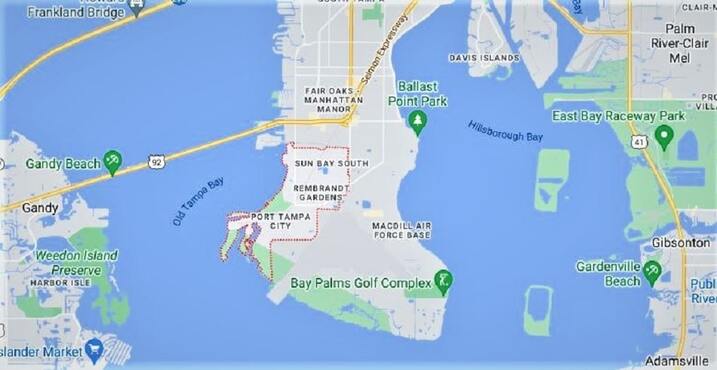 A map of Tampa, FL zip code 33616