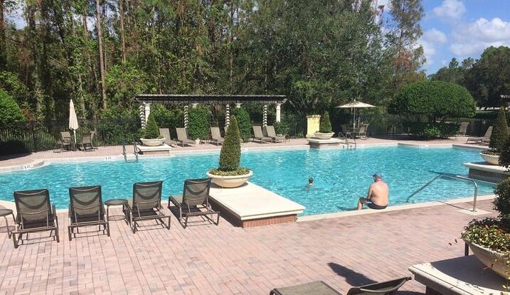 A family enjoying their own private pool in Tampa, FL
