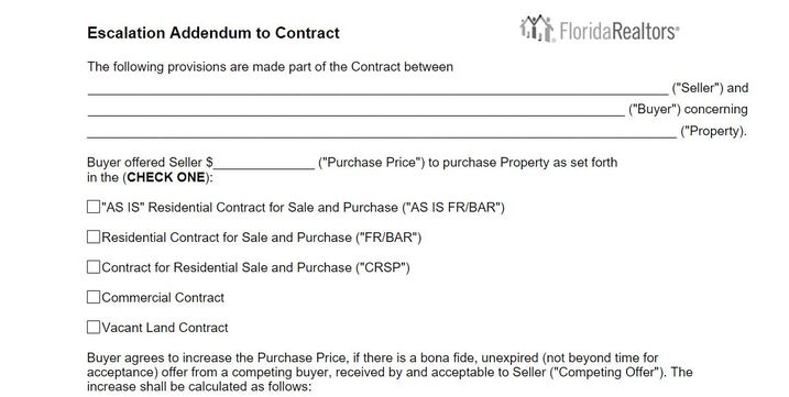 Real estate agent discussing escalation clauses with a home buyer