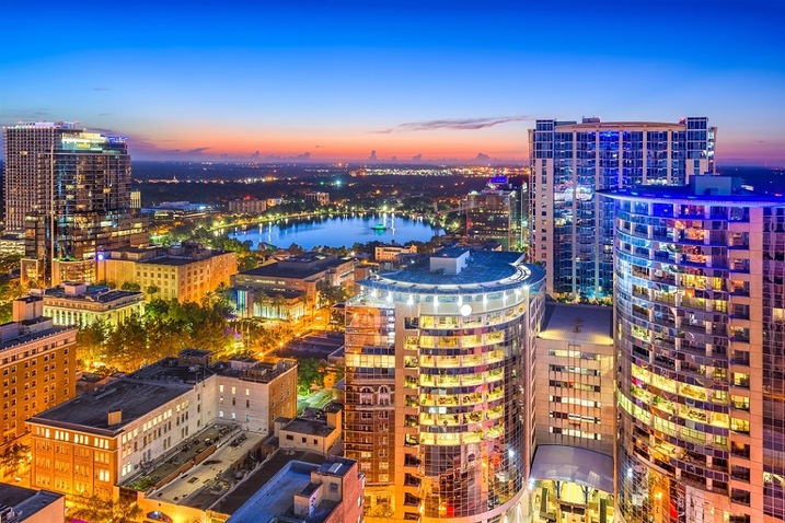 A side-by-side comparison image of Tampa and Orlando showcasing the lifestyle and attractions of Tampa vs Orlando